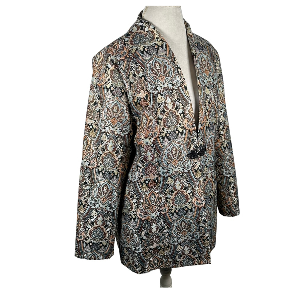 Soft Surroundings Venezia Paisley Metallic Jacket Elegant Evening Multi Size XL - Picture 8 of 11